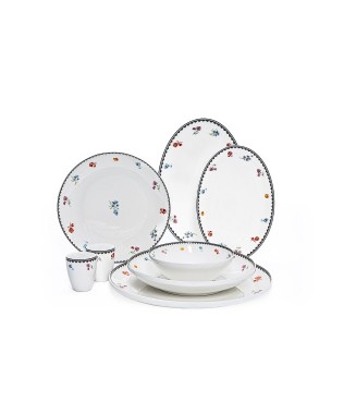 Maxx Doria Rosa Black Garden 6 Kişilik 29 Parça Yemek Takımı