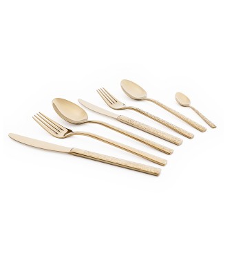 Maxx Doria Ivy Titanyum Gold 12 Kişilik 84 Parça Çatal Kaşık Bıçak Takımı