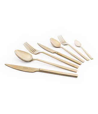 Maxx Doria Rigel Titanyum Gold 12 Kişilik 84 Parça Çatal Kaşık Bıçak Takımı