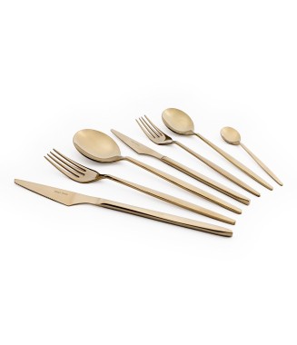 Maxx Doria Castor Titanyum Gold 12 Kişilik 84 Parça Çatal Kaşık Bıçak Takımı